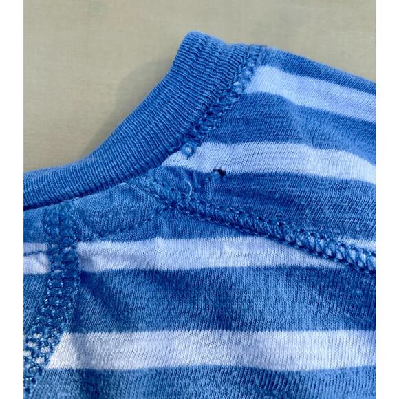 Lauren Jeans Co Ralph Lauren Blue and White Quarter Button Striped Shirt, Size S - Picture 5 of 5
